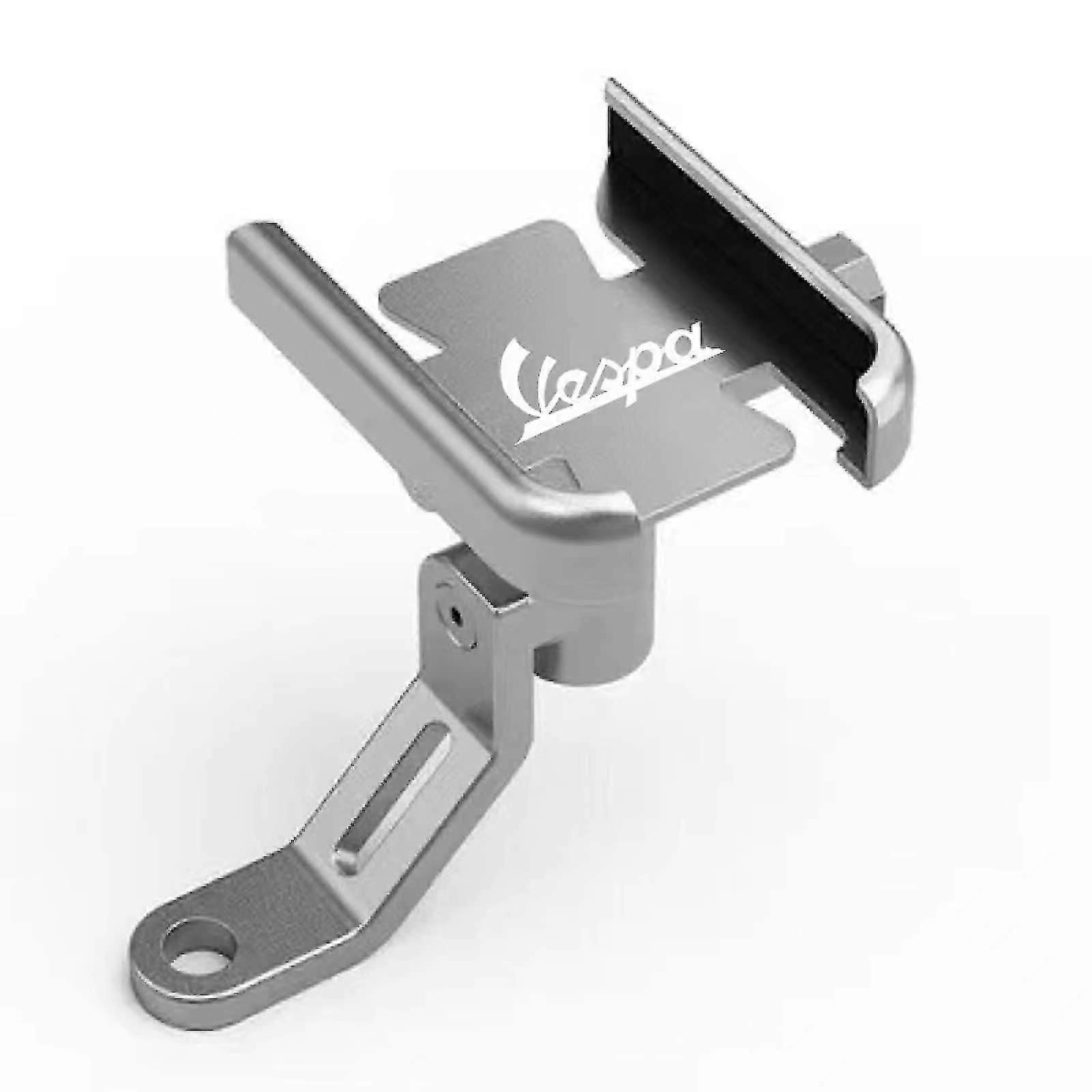 VESPA LX LXV Sprint GTS GTV 50 150 250 300 300I اكسسوارات دراجة نارية منزلية حامل هاتف محمول حامل GPS ، حامل مرآة الرؤية الخلفية فضي