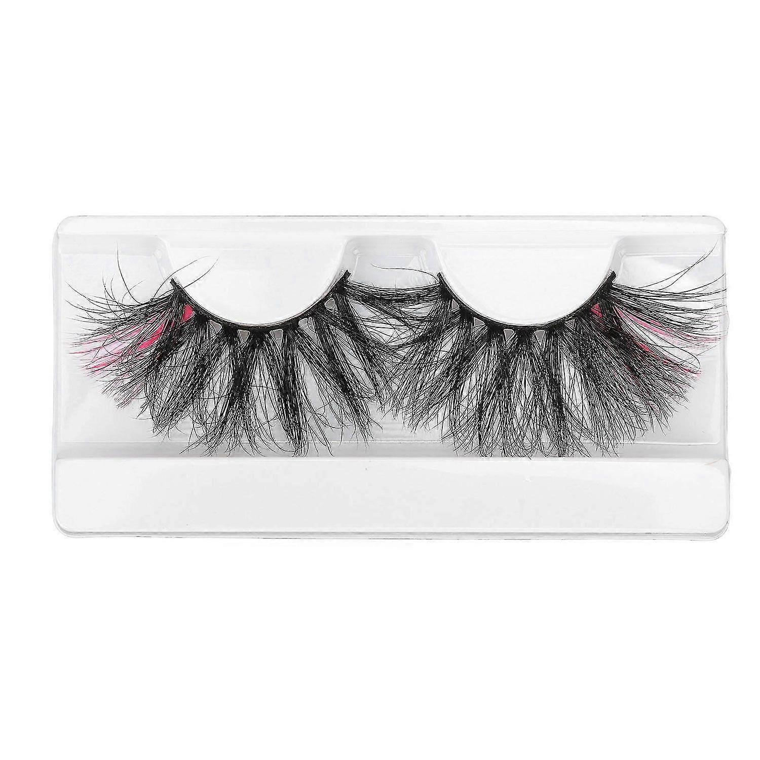 2025 Latest Model 0.98in Color False Eyelashes Wispy Fluffy Pink Ends Dramatic...