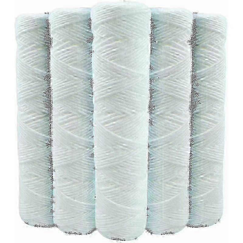 مجموعة من 5 خراطيش تصفية مياه ملفوفة مضادة للرواسب 9 بوصات 3/4 - 5 ميكرون متوافقة مع 10 بوصة