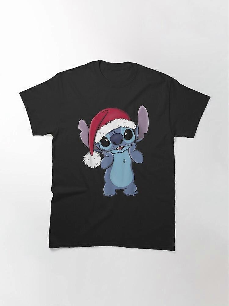 Lilo & Stitch Noël Père Noël Chapeau Stitch Portrait T-Shirt Classique