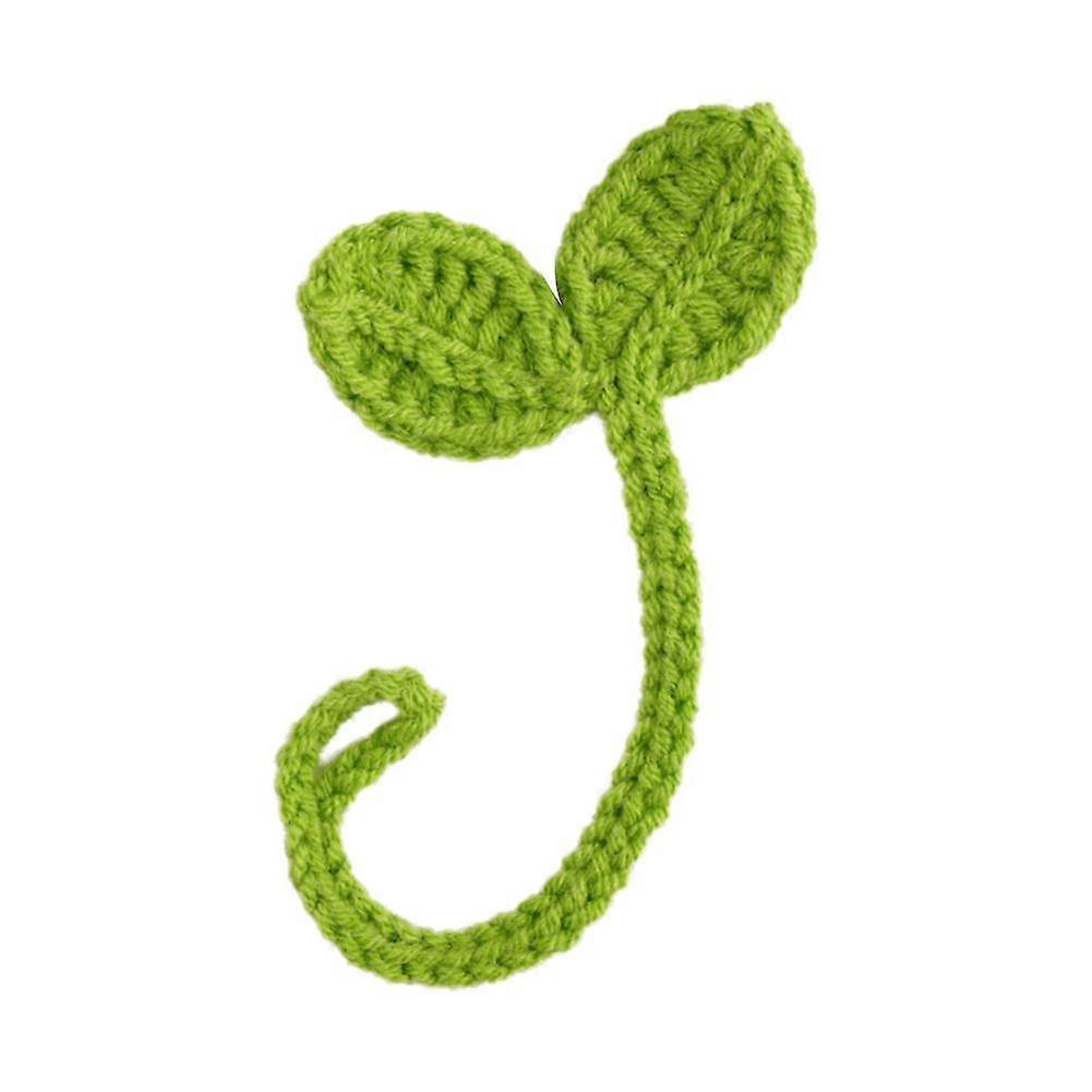 Creative Knitted Crochet Leaf Sprout Data Cable Strap Handmade Craft Gift