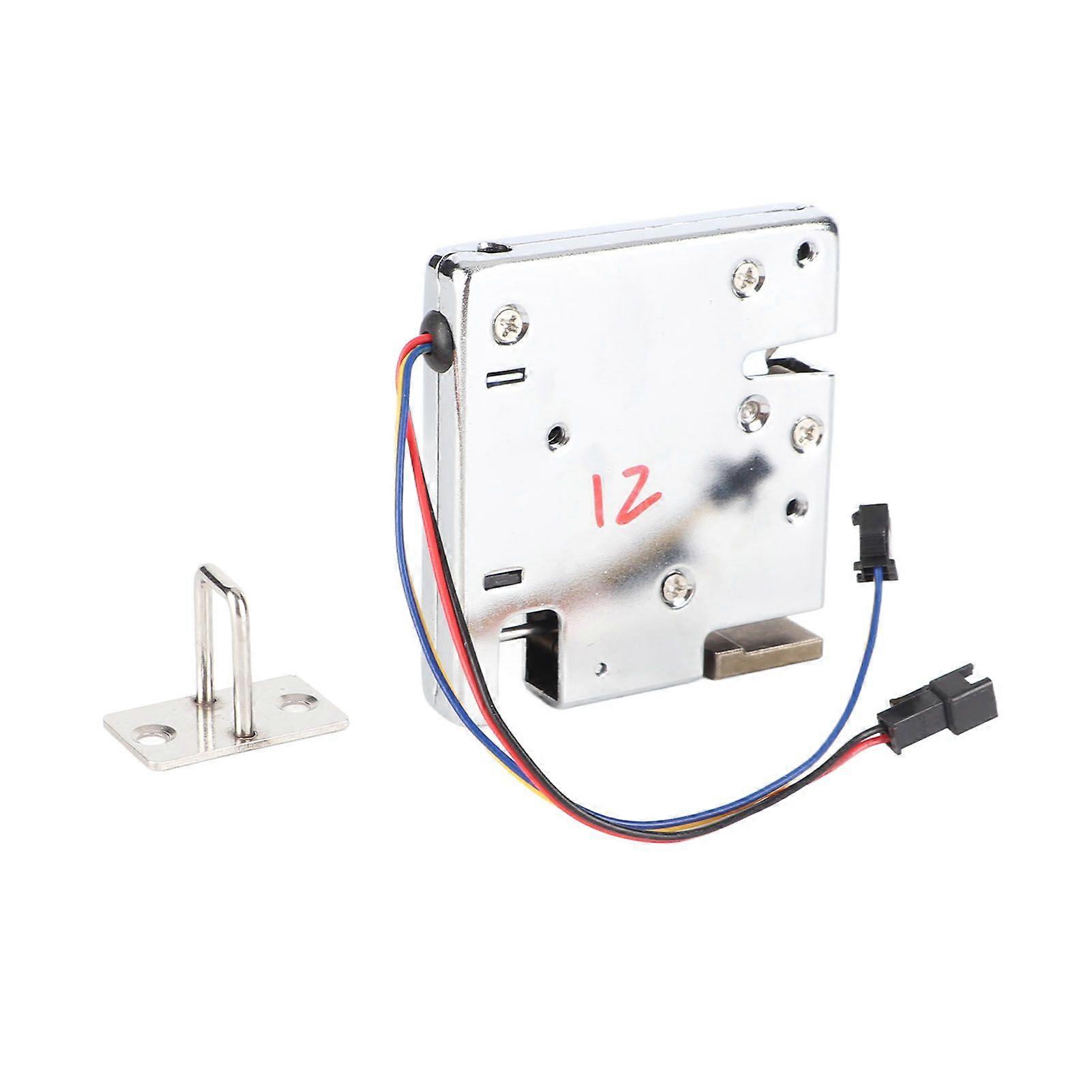 Electric Latch Lock Electromagnetic Control Cabinet Door Locker Solenoid Spring Drawer Lock 12V with Detector Switch