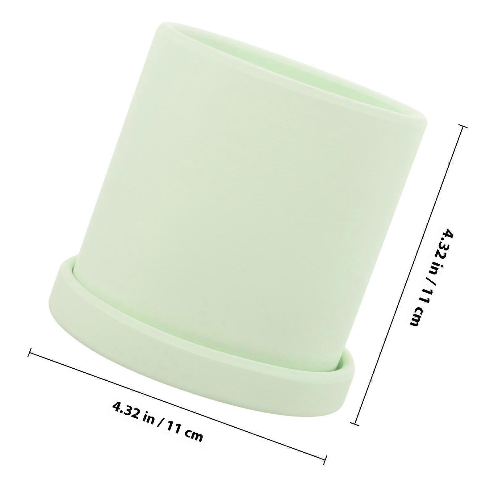 Light Green Ceramic Planter Pot for Plants Use 1Set Nordic Style Flower Arrangement