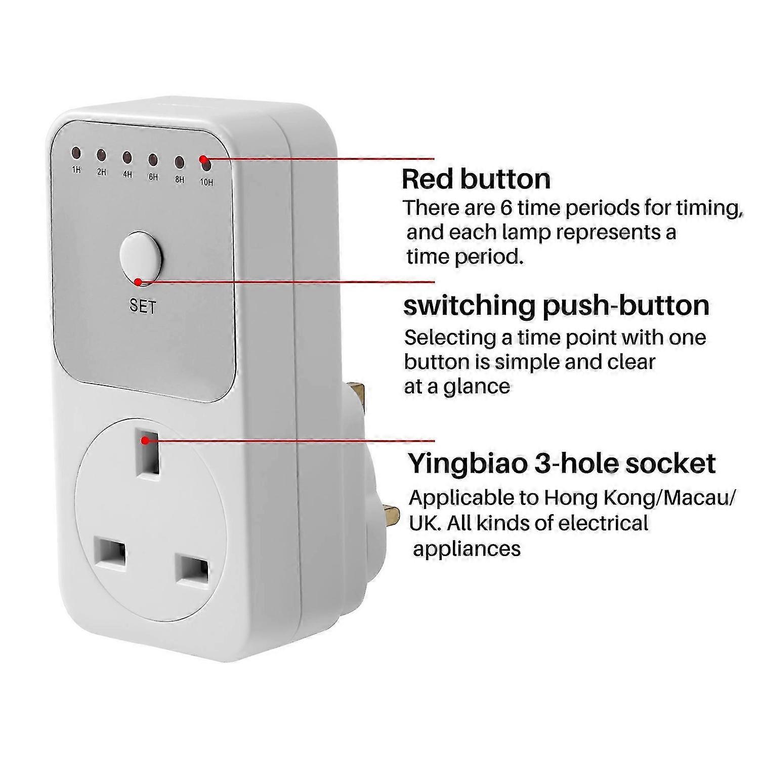 Smart Control Countdown Timer Switch Plug-In Socket Auto Shut Off Outlet Uk Plug