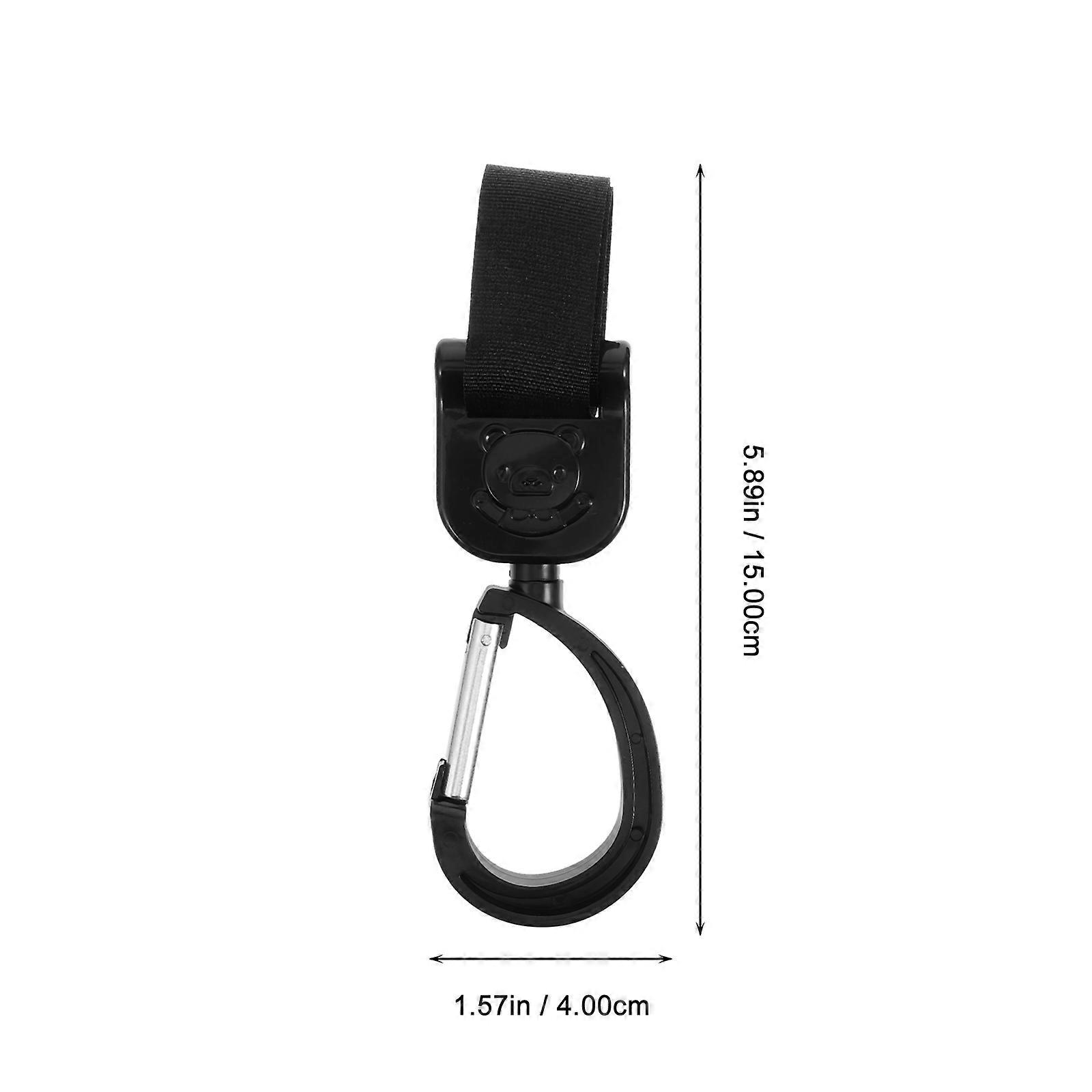 Rotating Stroller Hooks for Shopping Use 2Pcs Black Set