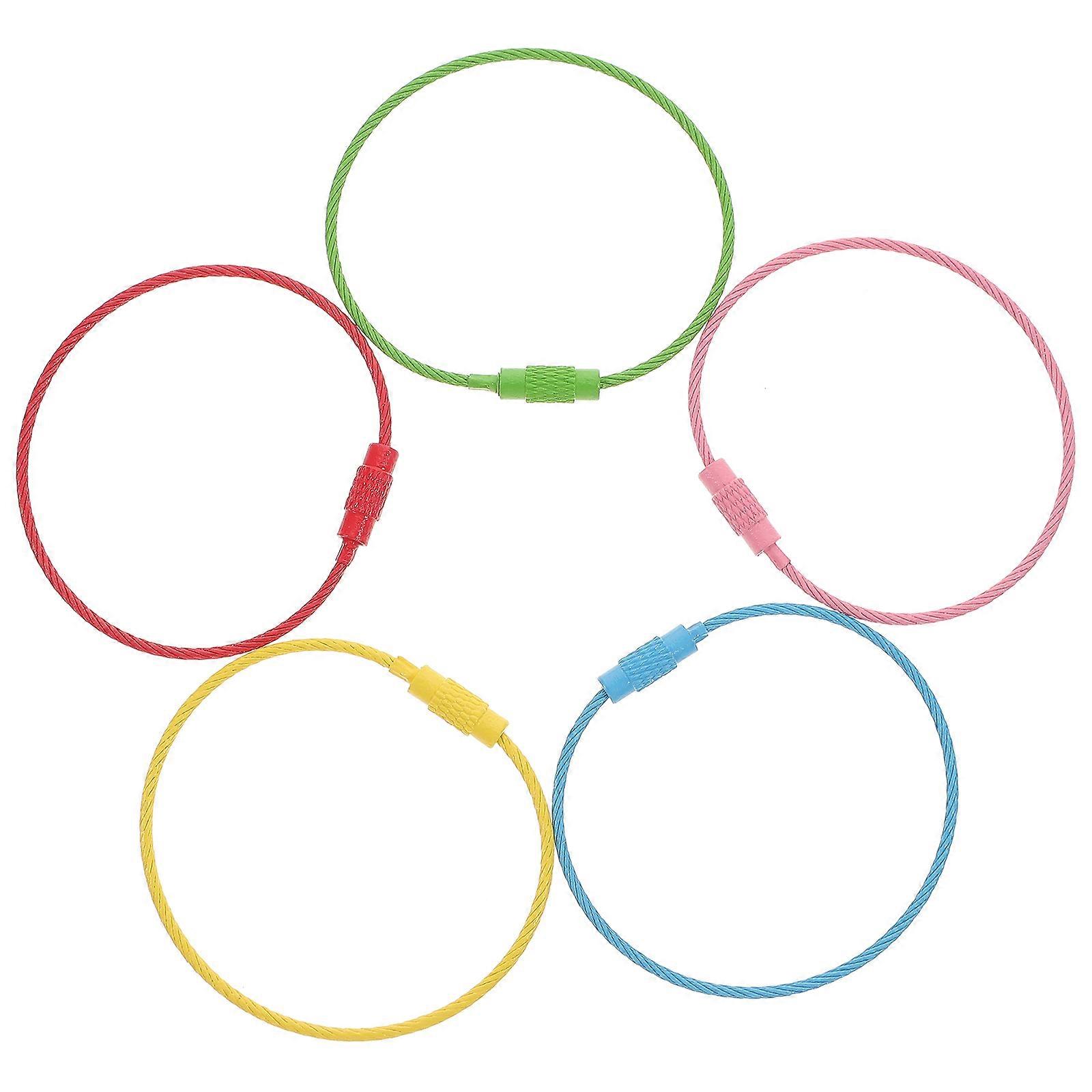 Steel Wire Keychains Keyring Keepers Accessory for Hanging 20Pcs