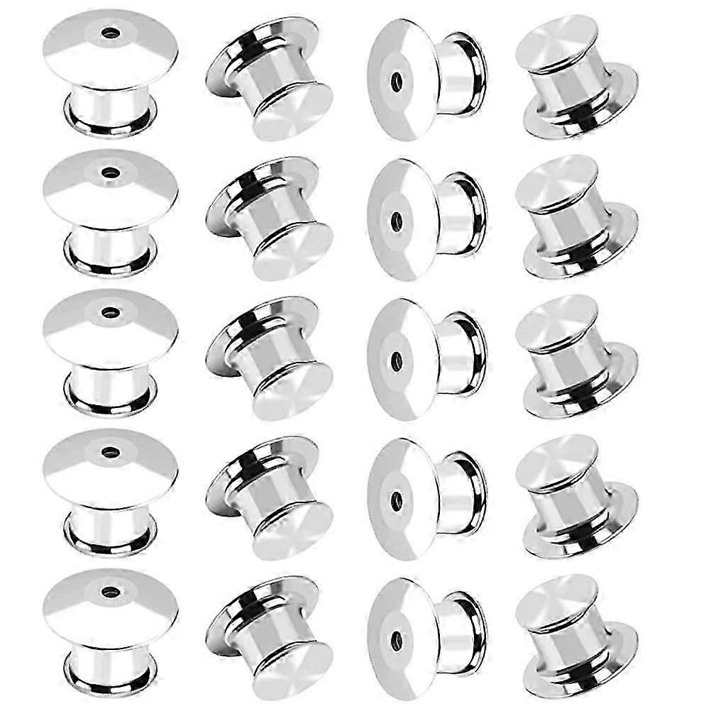 20pcs Locking Pin Back Locking Pin Keeper Clasp Metal Pin Backing for Brooch Lapel Pin