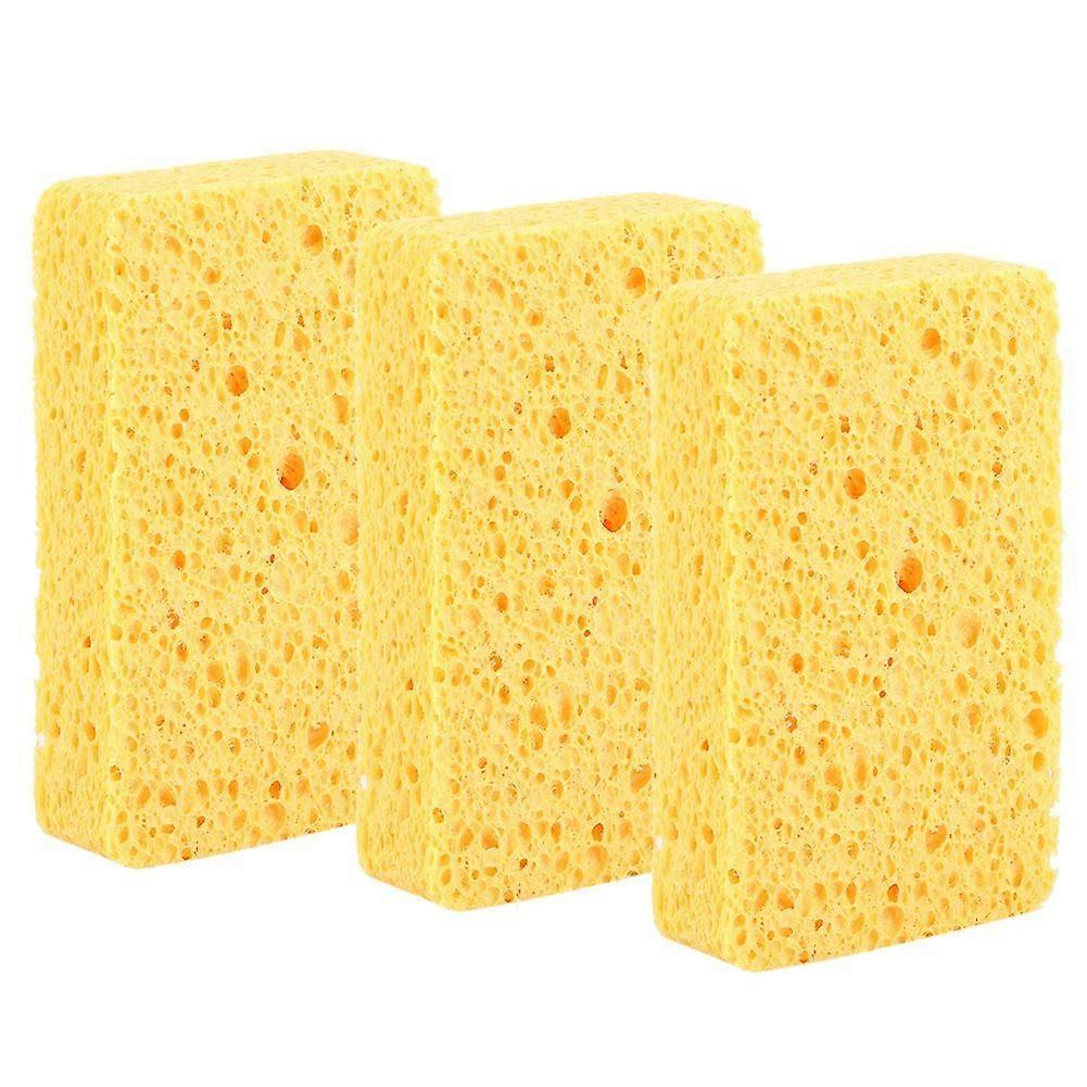 3Pcs Kitchen Dish Bowl Washing Sponge Cloth Tableware Cleaning Tools Accessory Yellow