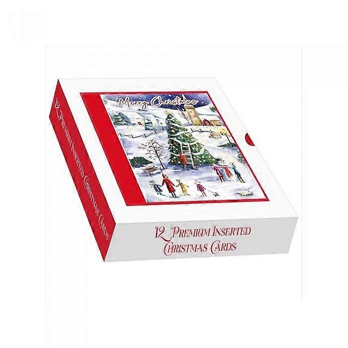 Out of the Blue Switch On Square Christmas Card (Förpackning med 12)