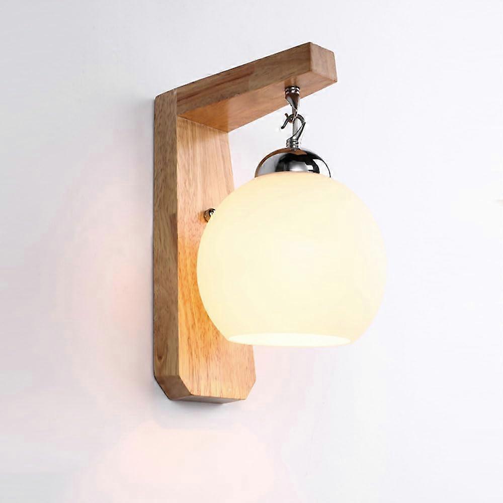 Tri Color Variable Light Wall Lamp For Bedroom Living Room Study Solid Wood Minimalist Dimmable Color Temp Adjustable