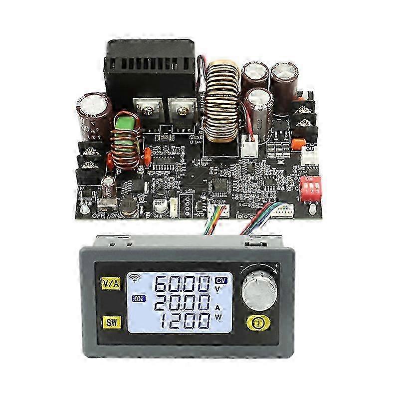 1200W DC CNC Antihypertensive Boost Converter 6-70V Adjustable Power Supply Input Constant Voltage 20A/1200W Buck Module ModuleGrey SZRH A-GB