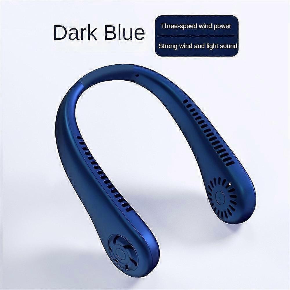 Neck Bladeless Fan Mini Ultra Long Life Portable Lazy Silent Fan Usb Charging Student Sports Office Digital Display Power 3 Speeds