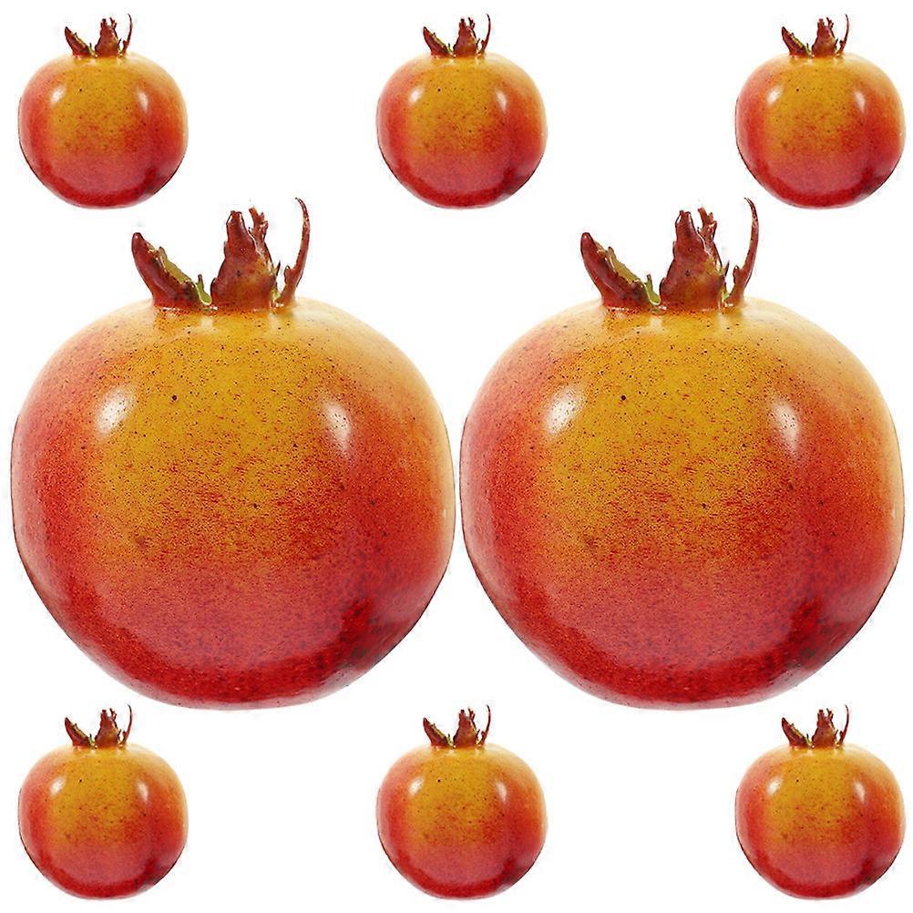 Foam Fruit Decor Artificial Pomegranate Model for Decoration 8Pcs Pieces