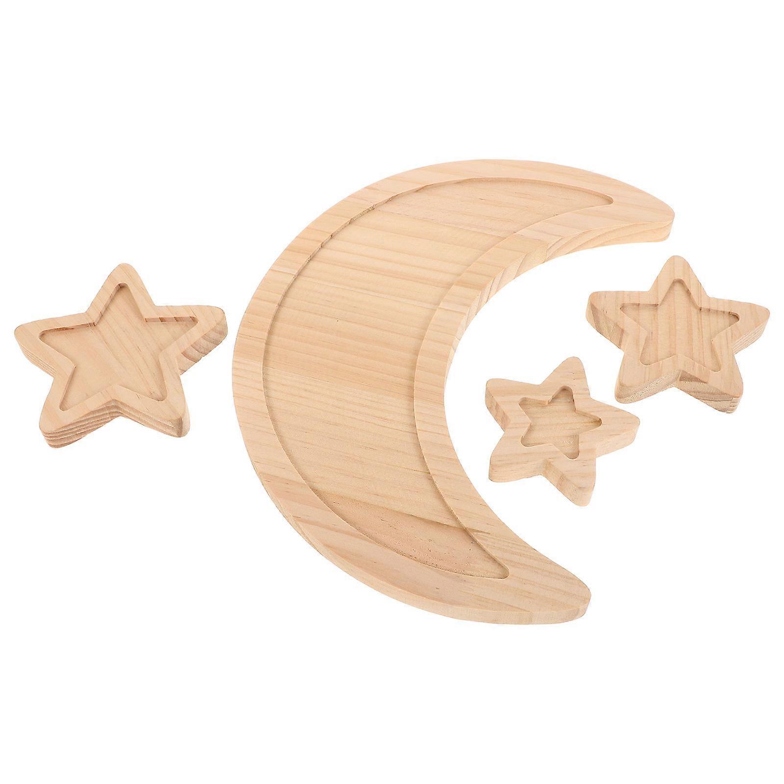 Unique Boho Style Wooden Wall Décor For Baby Shower And Nursery Spaces 20 Pcs Moon Star Hanging Signs