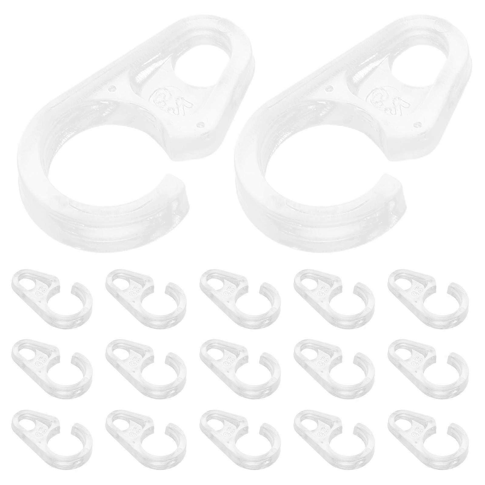 Transparent Shower Curtain Rings Plastic Hooks for Hanging 200Pcs