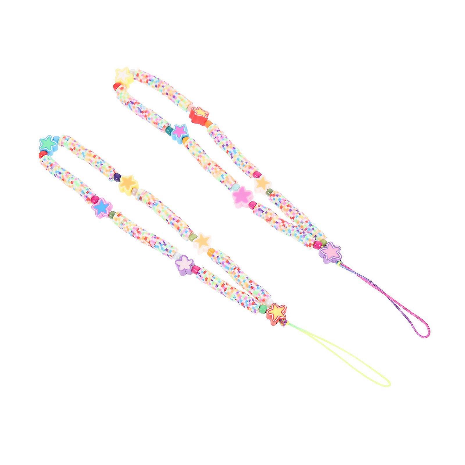Polymer Clay Phone Lanyards Mobile Phone Pendants for 10Pcs in Assorted Colors