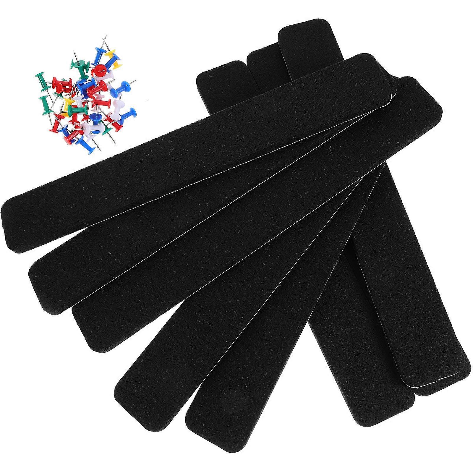 Decorative Felt Strips Set of 1 Box of Tacks for Inspirational Organizing Study and Life Planning in Black