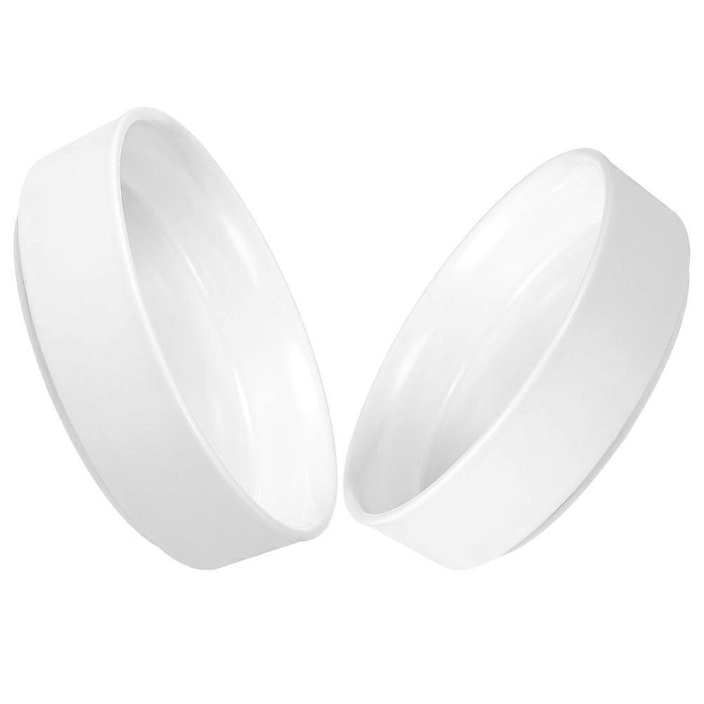 White Ceramic Plant Pot Saucer for Plants with 2Pcs Round Drip Trays