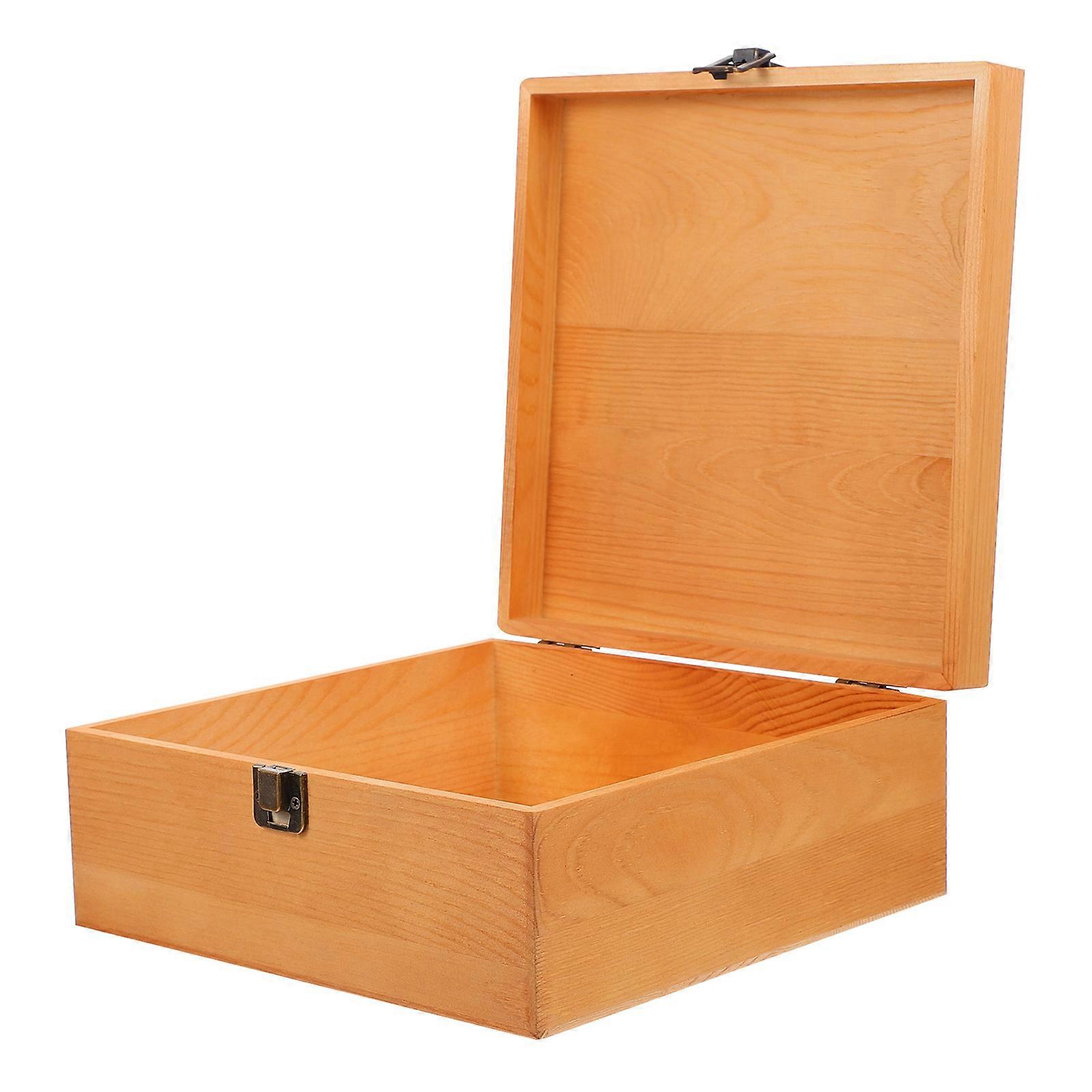 Storage Boxes With Lids Wooden Storage Case Gift Box Creative Packaging Box 7.7×7.7×3.9in Practical Storage 1Set