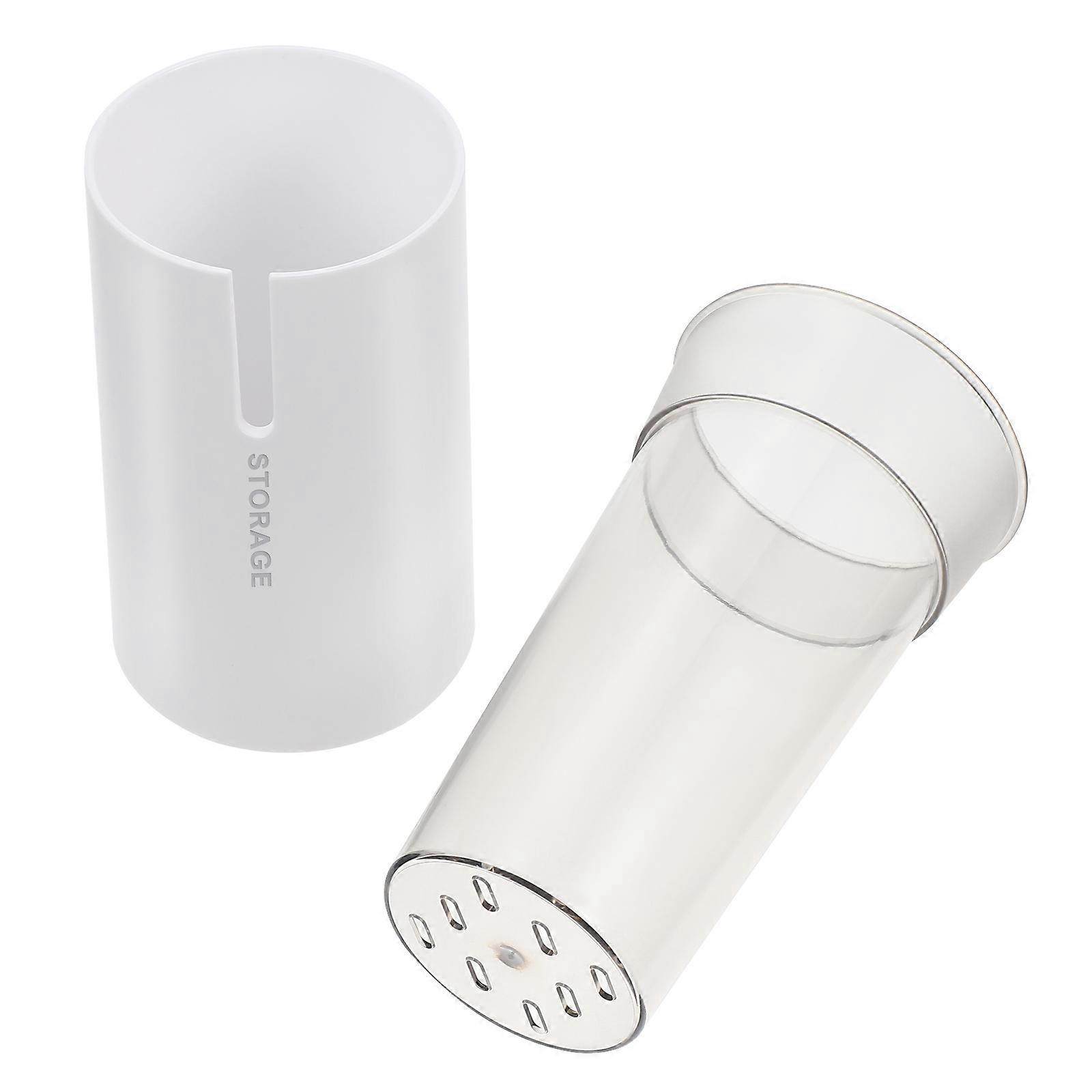 Desktop Fork Container 2Pcs Cutlery Storage Household Draining Simple Design White Rustproof