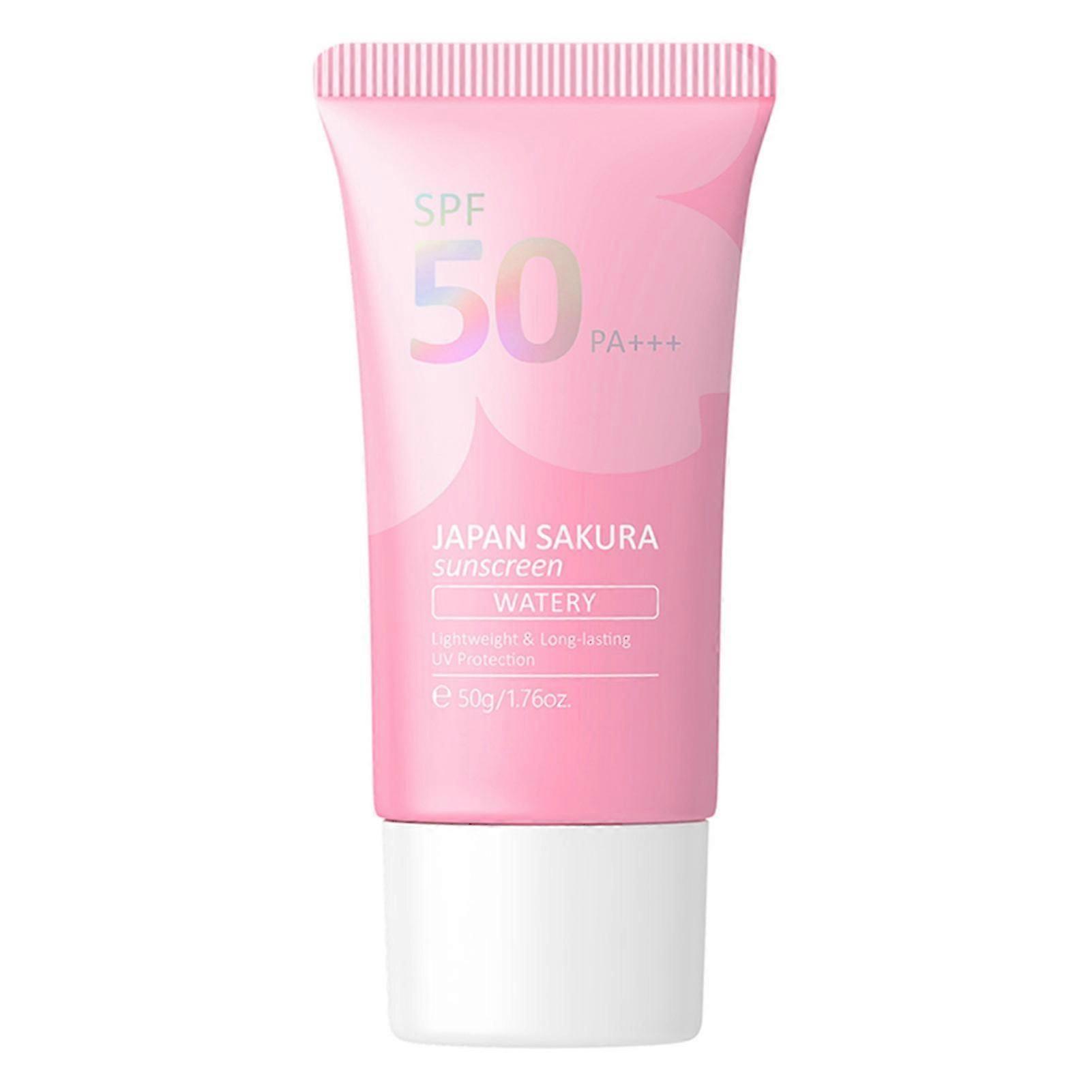 Japanese Sakura Face Sunscreen SPF50: Lightweight, Non-Greasy UV Protection for All Skin Types, Ideal for UK Weather