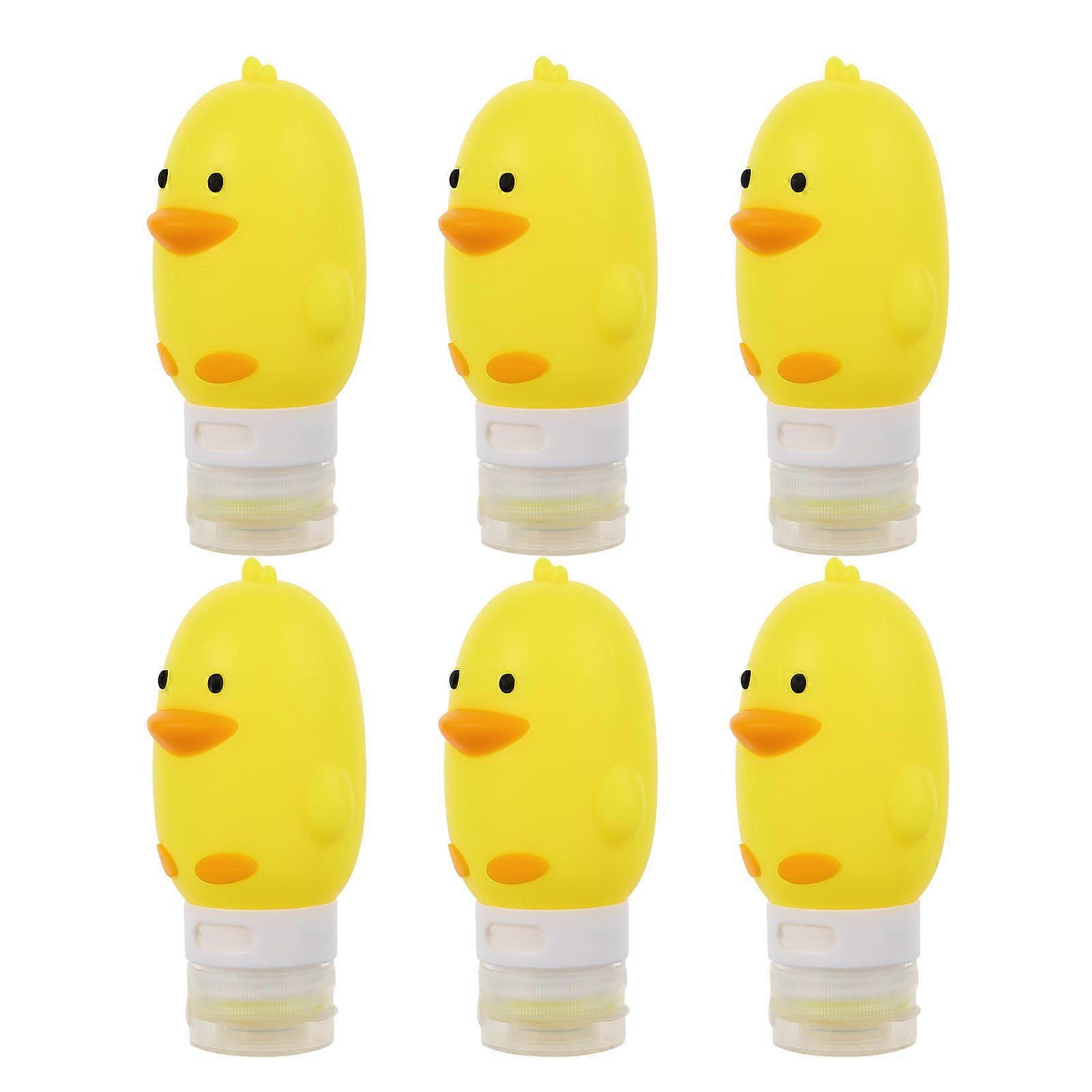 Washing Bottle Silicone Travel Bottles for Storage Use 6Pcs Reusable Yellow