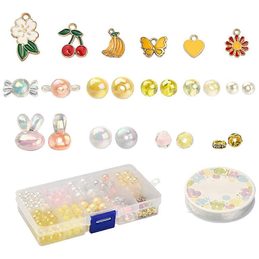 Bracelet Making Kit for Beginners Adults Teen Girls for Diy Projects with Acrylic Alloy Beads and Pendants Assorted Color 1 Set