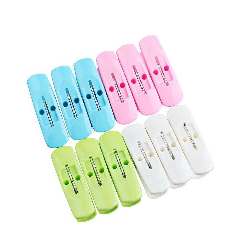 Laundry Clips Plastic Clothespin for Hanging Clothes 24Pcs Solid Color Windproof Clips