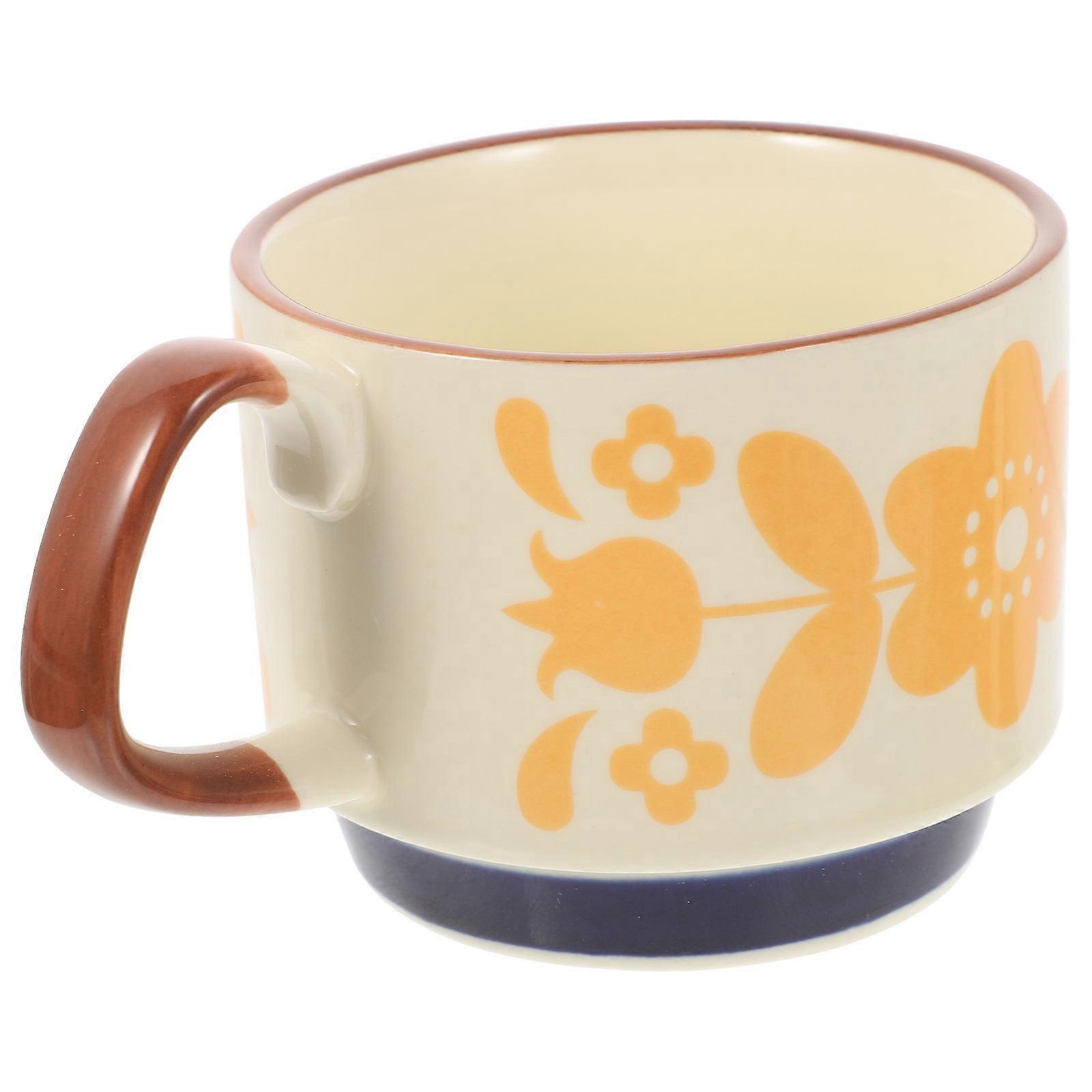 Reusable Yellow Coffee Mug Set For Tea And Other Beverages Simple Design 3Pcs