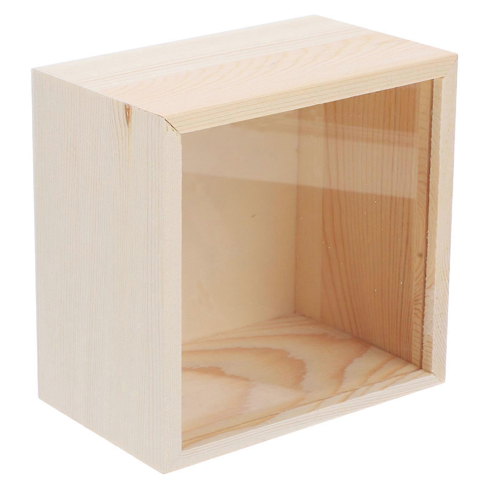 Wood Storage Box for Jewelry Organizer Function 2Pcs with Clear Lid