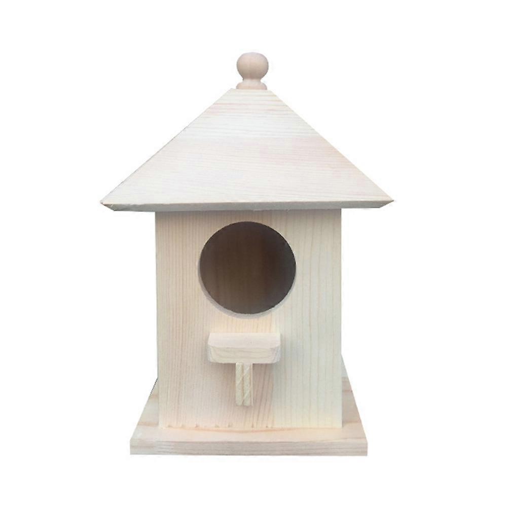Bird Hatching Box Feeding Tool Hanging Wooden Bird Nest 2Pcs