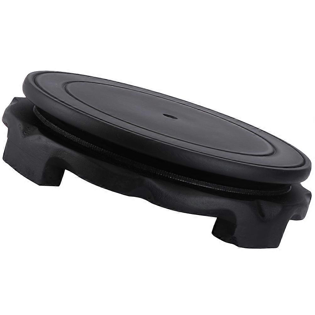 Black Round Riser Chinese Vase Support Display Stand For Collectors Wood Material 1Pack