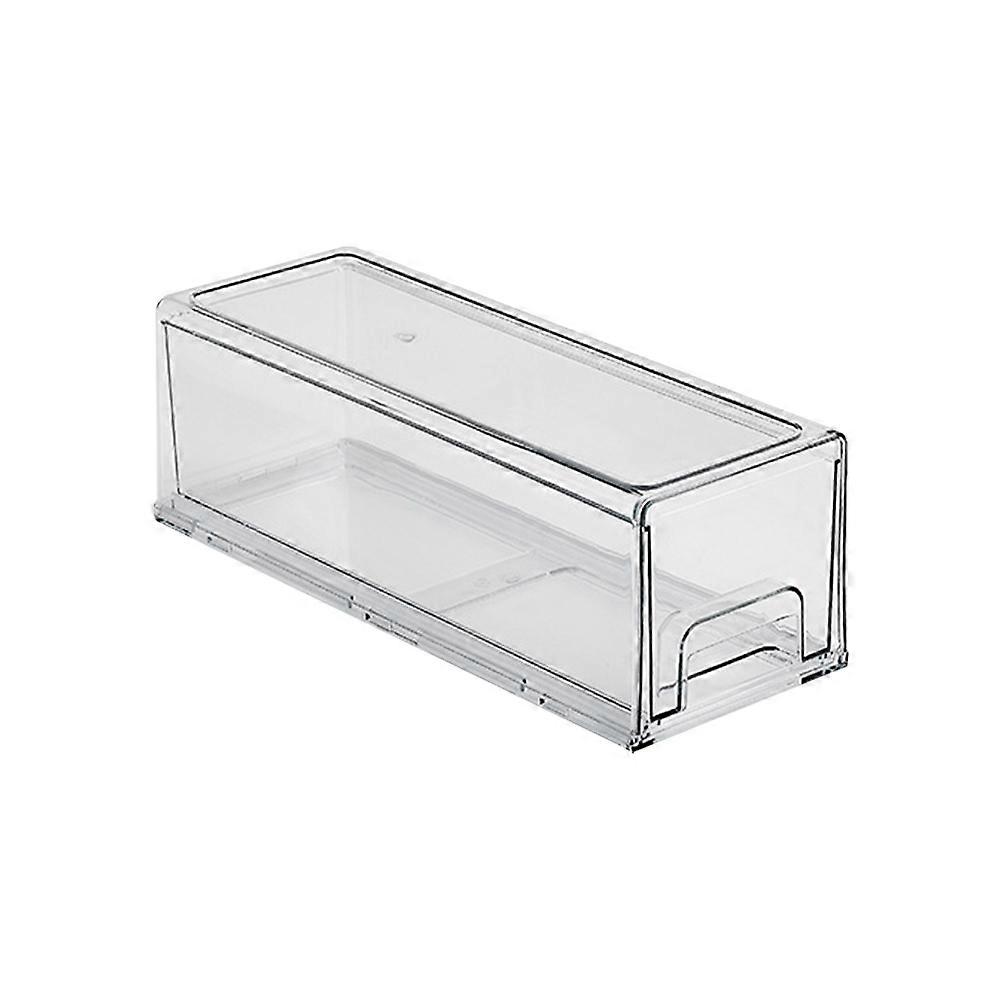 Refrigerator Organizer Bins Fridge Drawer Organizer Space Saving Clear Storage For Fridge Odor Prevention Transparent 33.5X12X11CM 1Pack