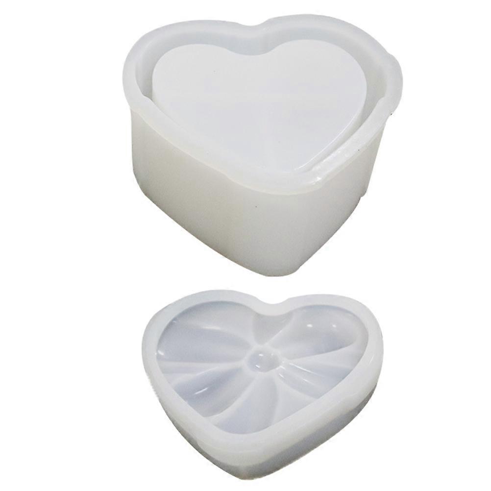 Epoxy Resin Mold Heart Shape Storage Box Mold for DIY Crafts 2Pcs Set