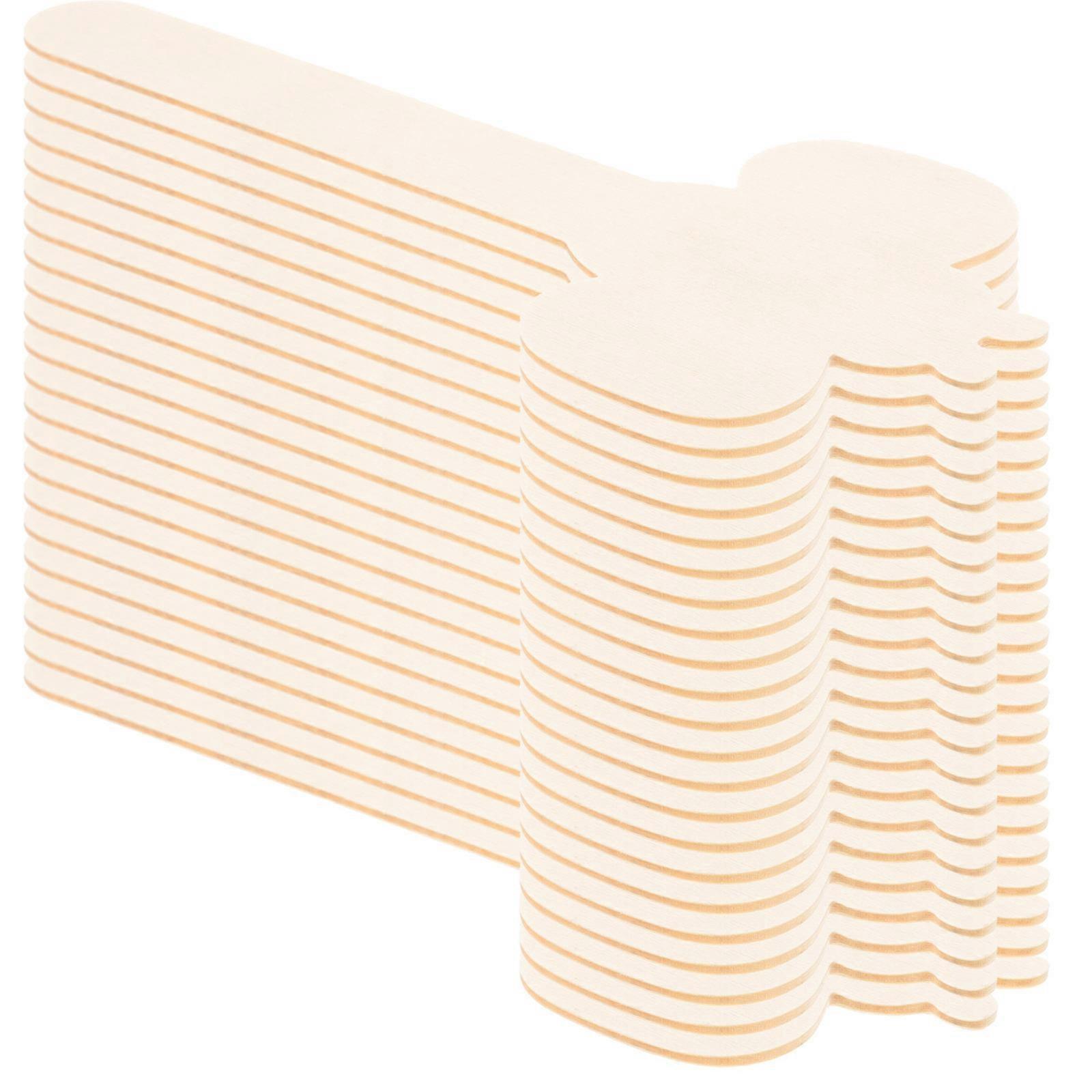 50Pcs Dragonfly Shape Blank Wooden Craft Pieces For DIY Decorating Art Projects In Beige Color