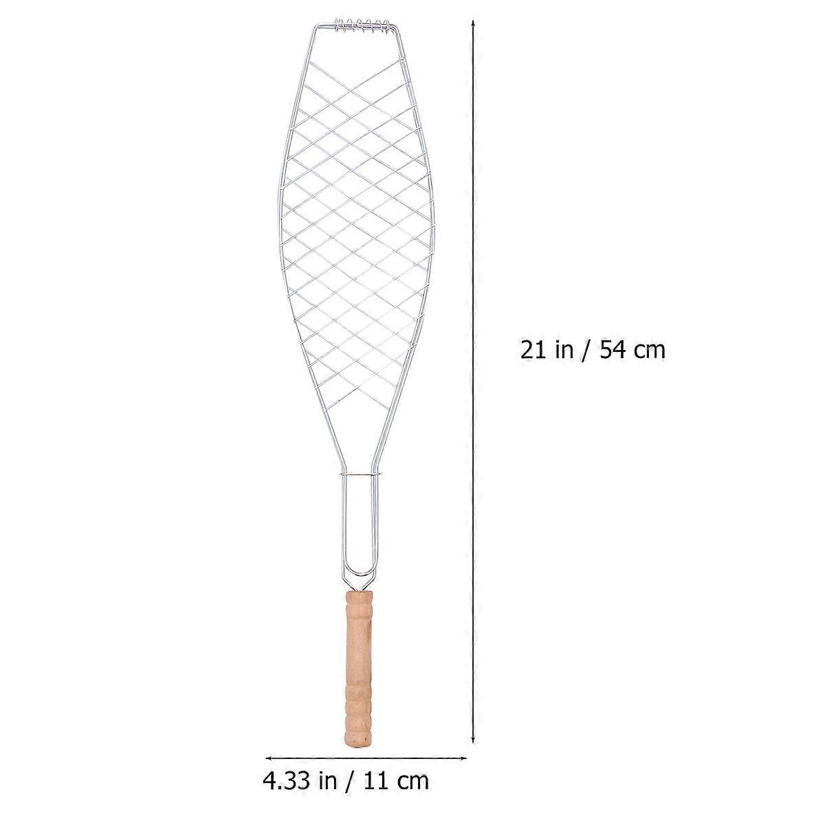 Grill Utensils Set Iron Wood Durable Design Flat Rectangular Shape for BBQ Outdoor Activities 4Pcs