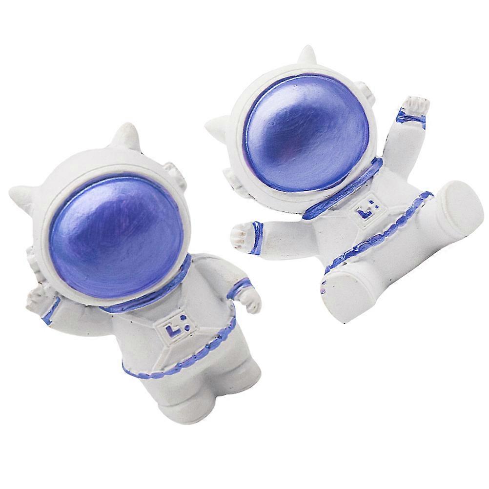 Spaceman Model Resin Astronaut Figurine for Decor 4Pcs Blue Statue