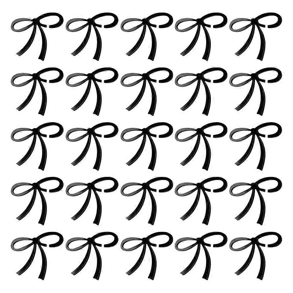 50Pcs Black Bow Drink Tags Acrylic Charms for Elegant Party Decoration
