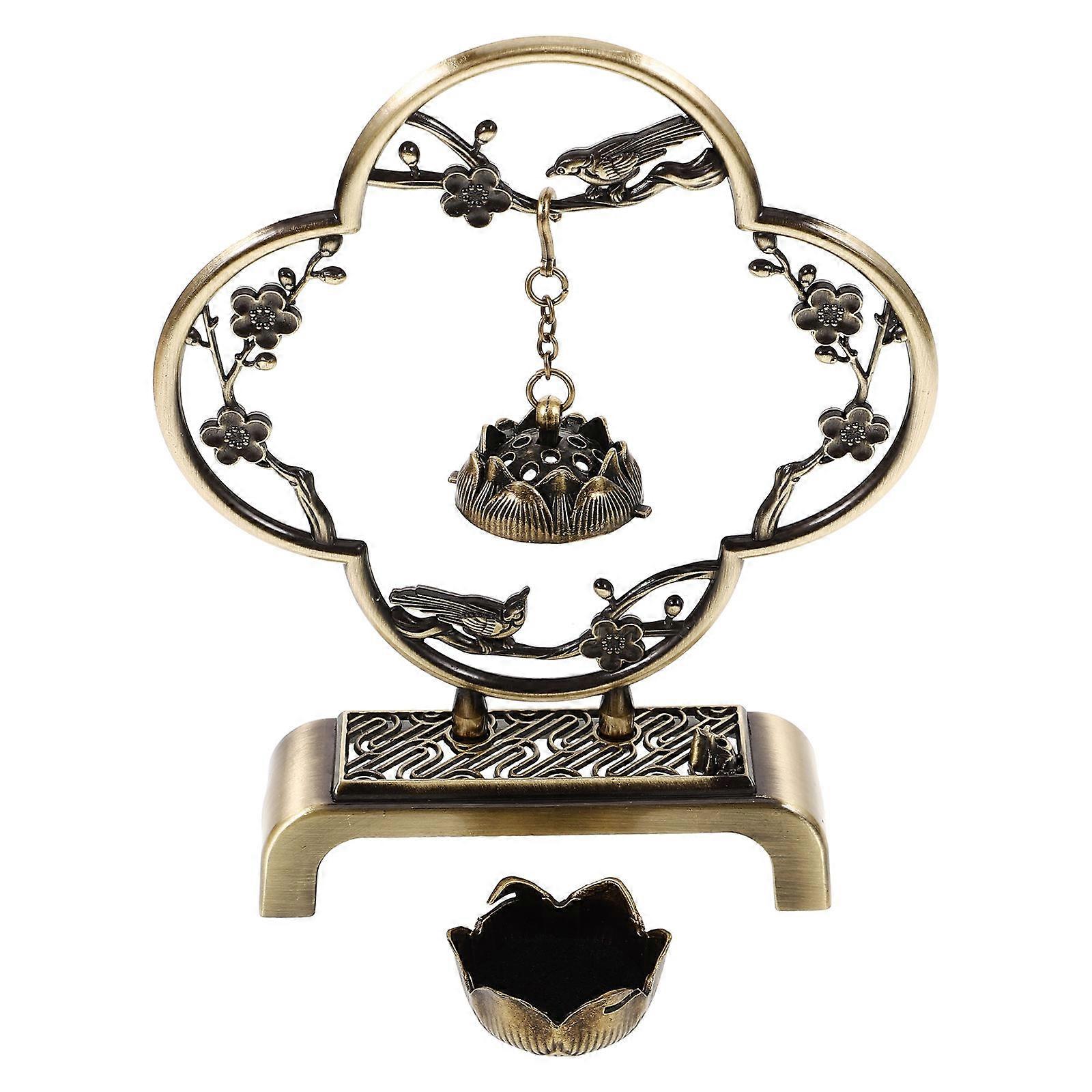 2Pcs Dark Brown Vintage Incense Cone Burner For Relaxation And Meditation In Home And Office Spaces With Alloy Craftsmanship