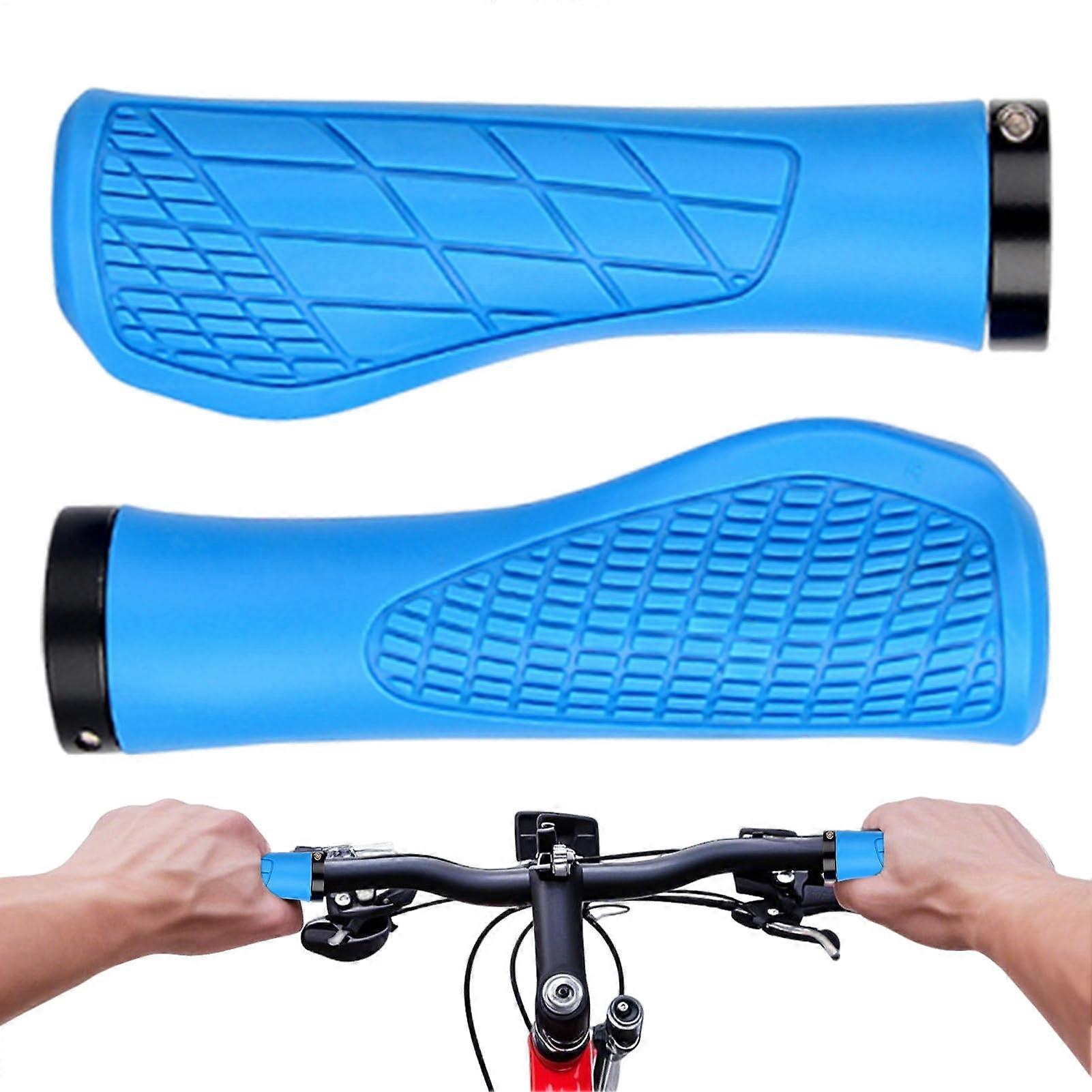 Handlebar Grips For Bikes Anti Slip Ergonomic Damping Wraps For Commuting Road Mountain Dirt Bike Touring Blue