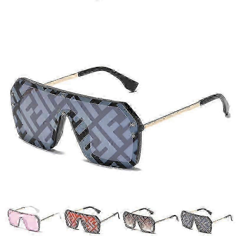 Yeni Büyük Çerçeve Trend Mektup Güneş Gözlüğü Kişilik Yapışık Filigran Lens Erkek Ve Kadın Moda All-match Güneş Gözlüğü