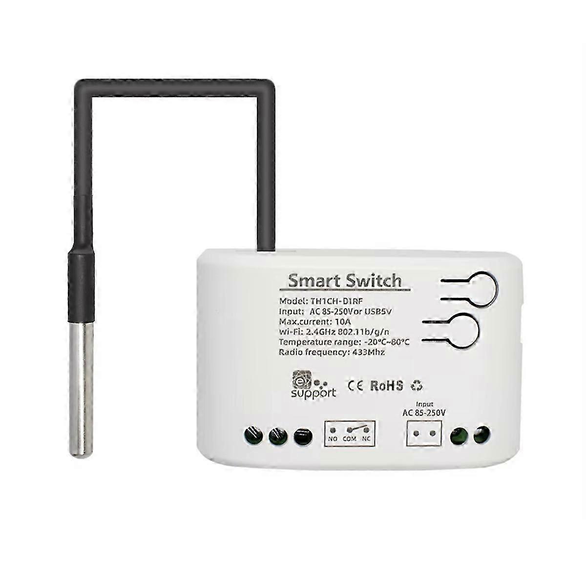 Smart WiFi Temperature Switch Passive Dry Contact Relay Thermostat Monitor Temperature Sensor A