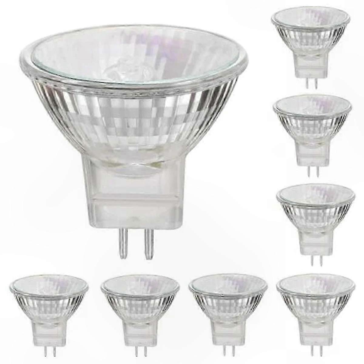 12V 35W GU4 Base Halogen Bulbs, Warm White 2800K, Dimmable, 8-Pack