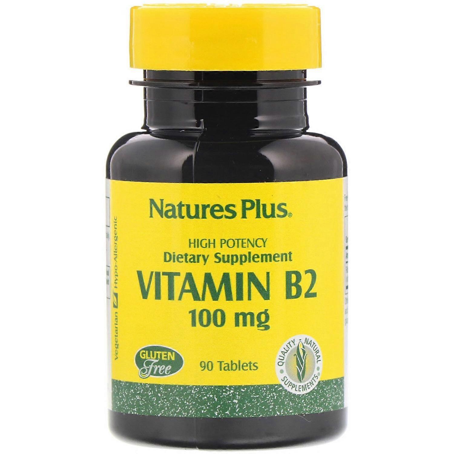 Nature's Plus, Vitamin B-2, 100 mg, 90 Tablets