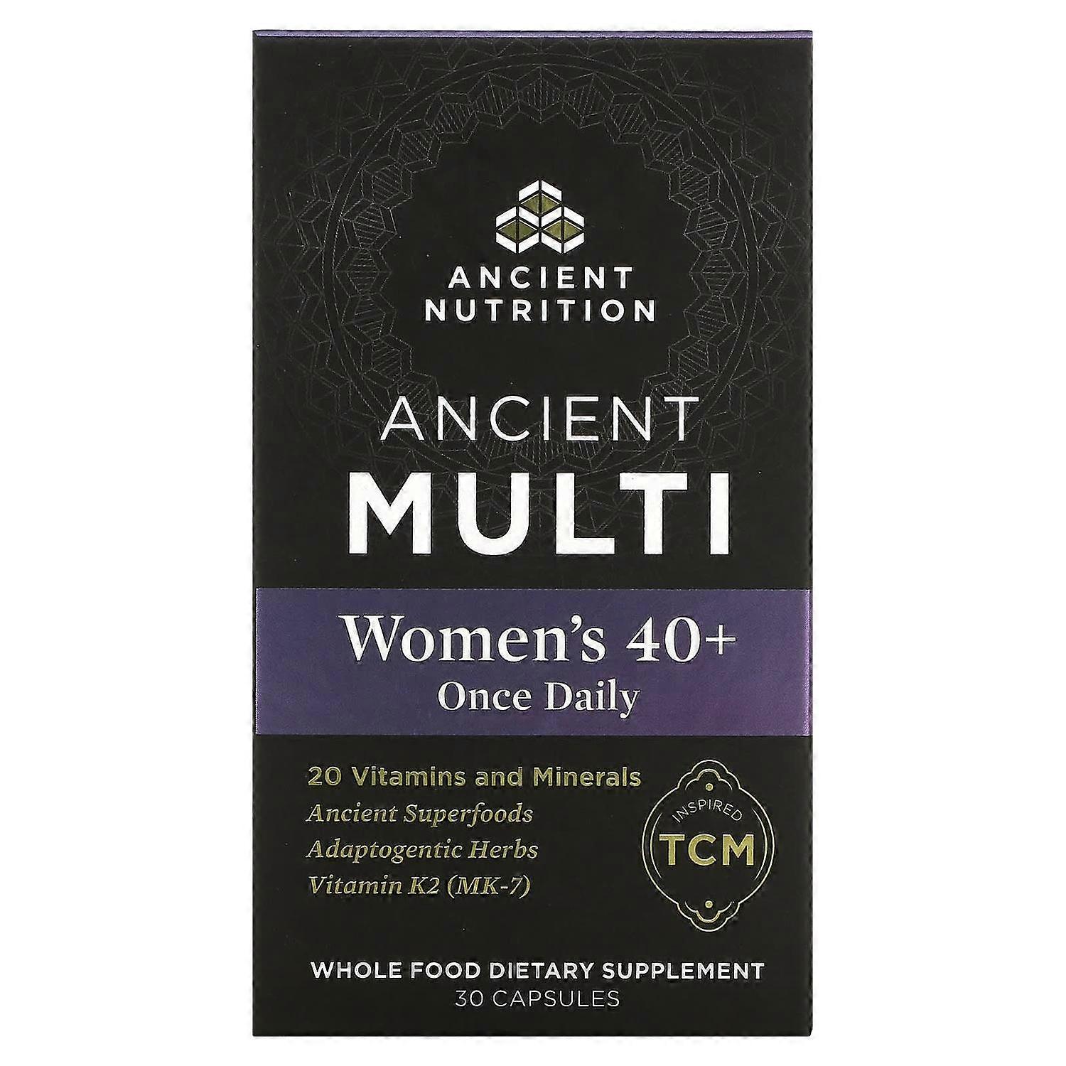 Dr. Axe / Ancient Nutrition, Ancient Multi, Women's 40+ Once Daily, 30 Capsules