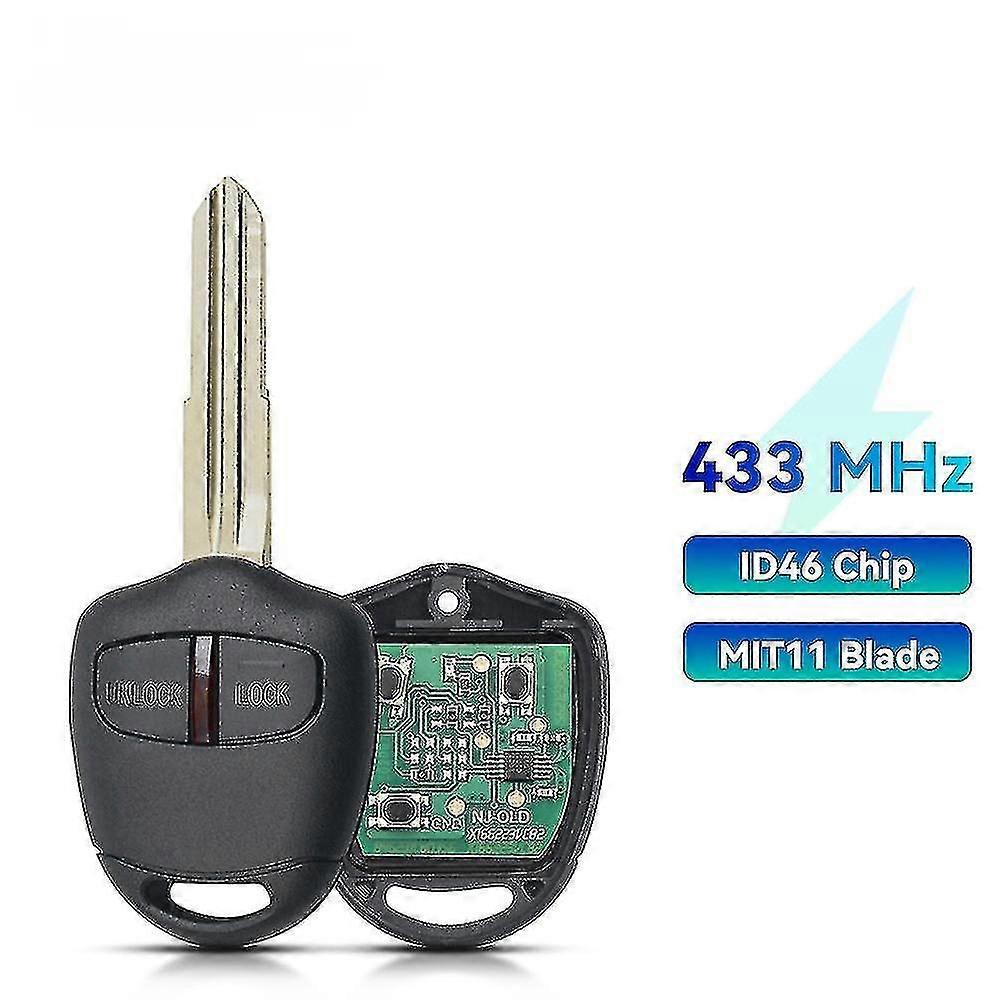 三菱アウトランダーパジェロトリトンアックスランサー将軍Mit8 Mit11ブレード2/3ボタン433MHzの車のリモートキー用