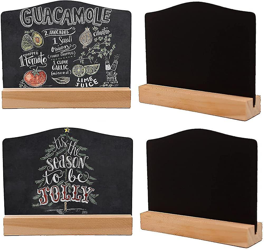 4pcs Mini Chalkboard Sign Double Sided Small Blackboard, Handheld Table Top Menu