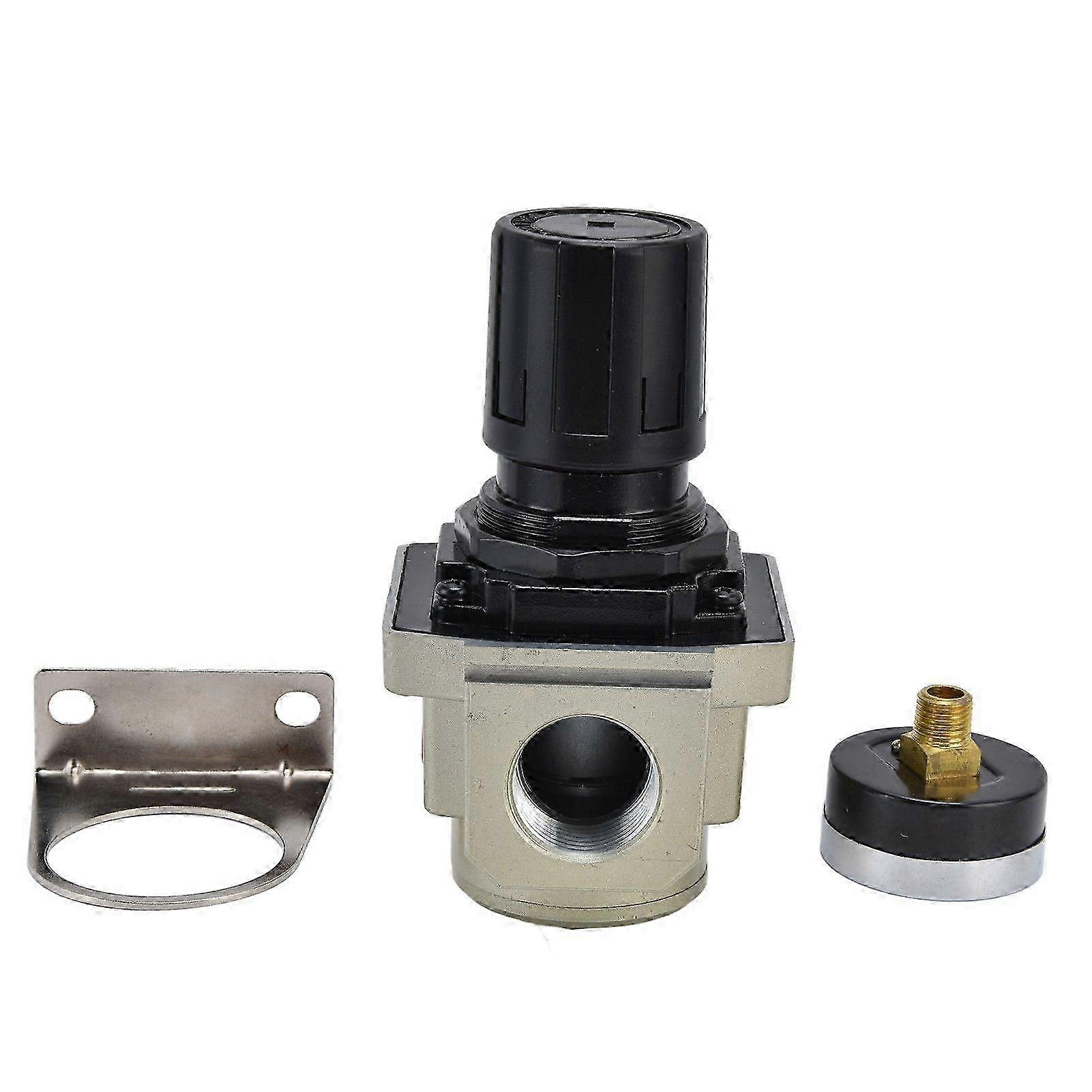 Air Pressure Regulator Relief Valve 0.050.8MPa Controller Aluminium Alloy with Gauge3/8in
