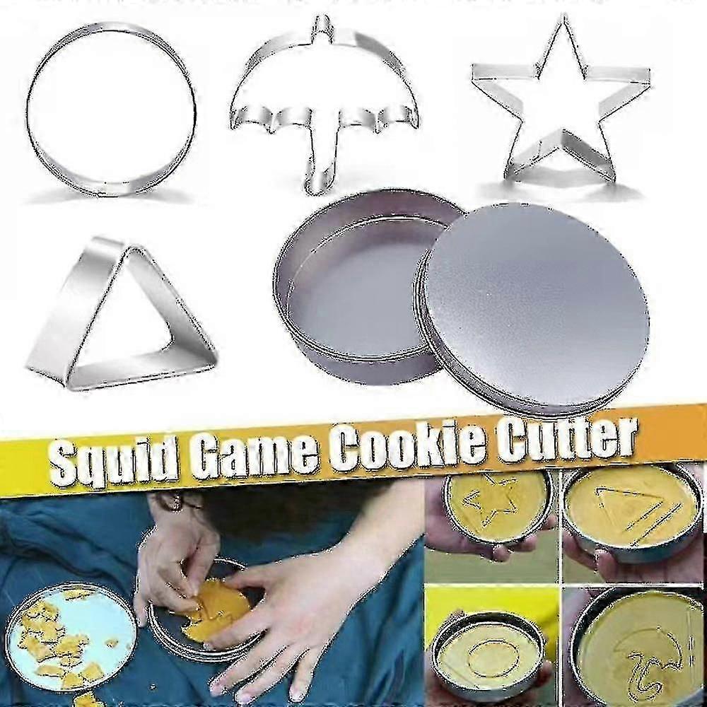 5pcs / set Squid Game Biscuits Sugar Pie, Squid Game Cookie Candy Mold