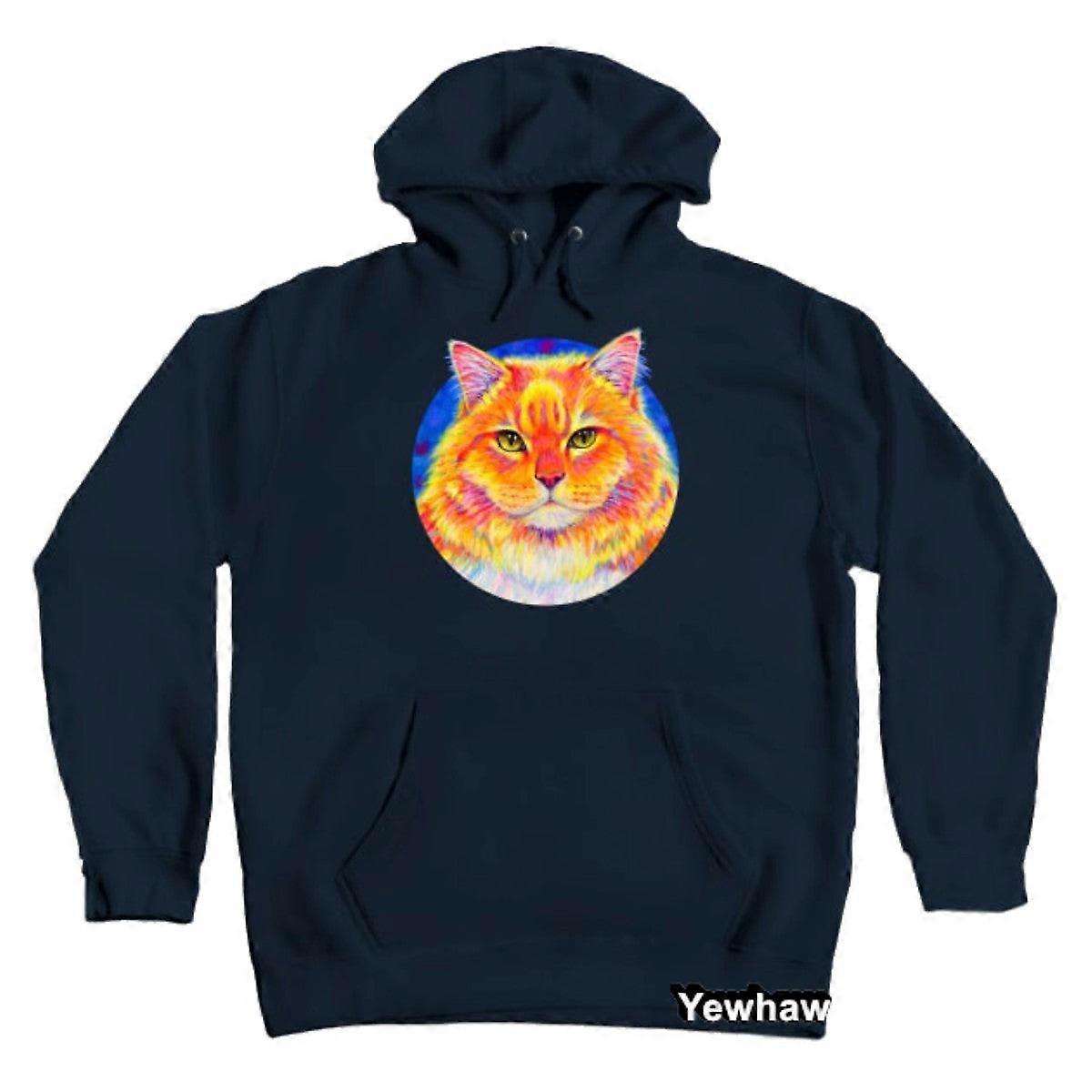 Sweat à capuche chat tigré orange coloré